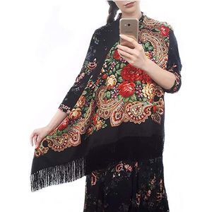 Traditional Ukrainian Scarf and Wrap, Black